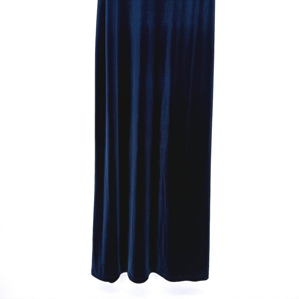 Plaza South Vintage Navy-Blue Velvet Square Neck Maxi Dress Size‎ 14 - Picture 5 of 13
